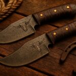 Shop Durable Cowboy Bull Cutter Knives in Damascus Steel